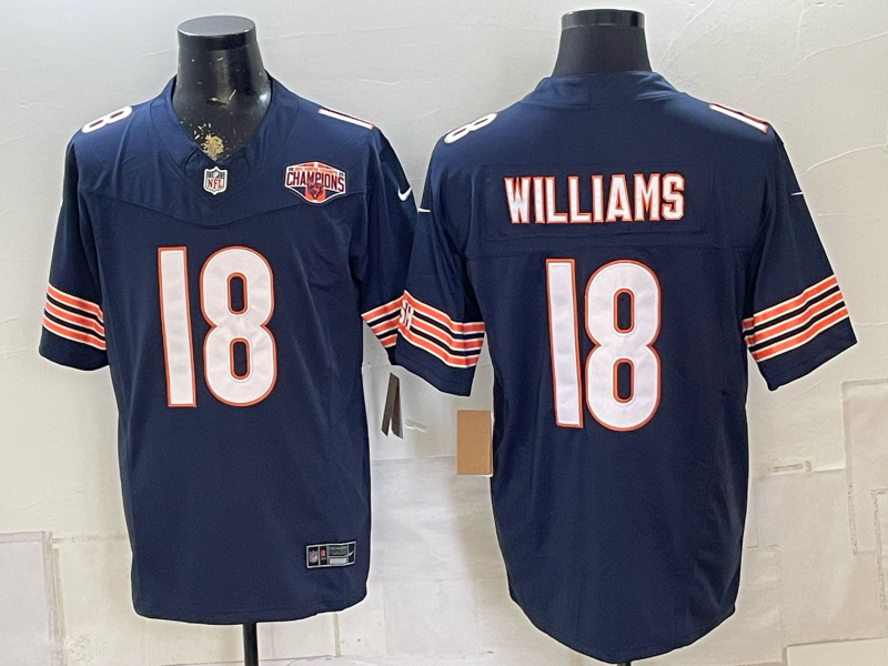 Men 2026 Chicago Bears #18 Williams Blue Nike Limited NFL Jersey 0815003